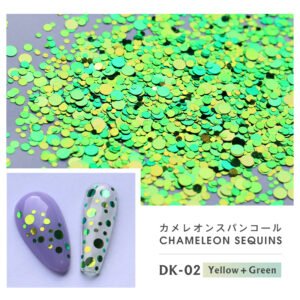 Bojun DK02 Chameleon Nail Glitter Sequins – Mixed Sizes, High Shine