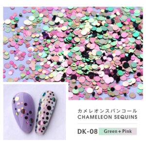 Bojun DK08 Chameleon Nail Glitter Sequins – Mixed Sizes, High Shine