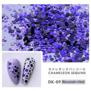 Bojun DK09 Chameleon Nail Glitter Sequins – Mixed Sizes, High Shine