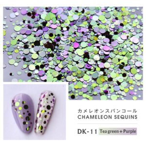 Bojun DK11 Chameleon Nail Glitter Sequins – Mixed Sizes, High Shine