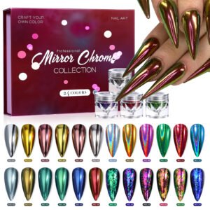 BOJUN 24 Colors Mirror Chrome Nail Powder Set03