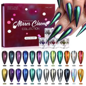 BOJUN 24 Colors Mirror Chrome Nail Powder Set04
