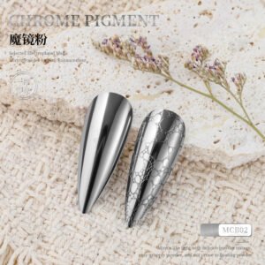 MCB02 Chrome Pigment Powder, Super Mirror Metallic Nail Powder