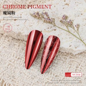 MCB08 Chrome Pigment Powder, Super Mirror Metallic Nail Powder