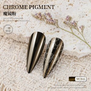 MCB45 Chrome Pigment Powder, Super Mirror Metallic Nail Powder